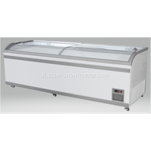 Supermercato Gelo Curved Glass Glass Glass Display Freezer